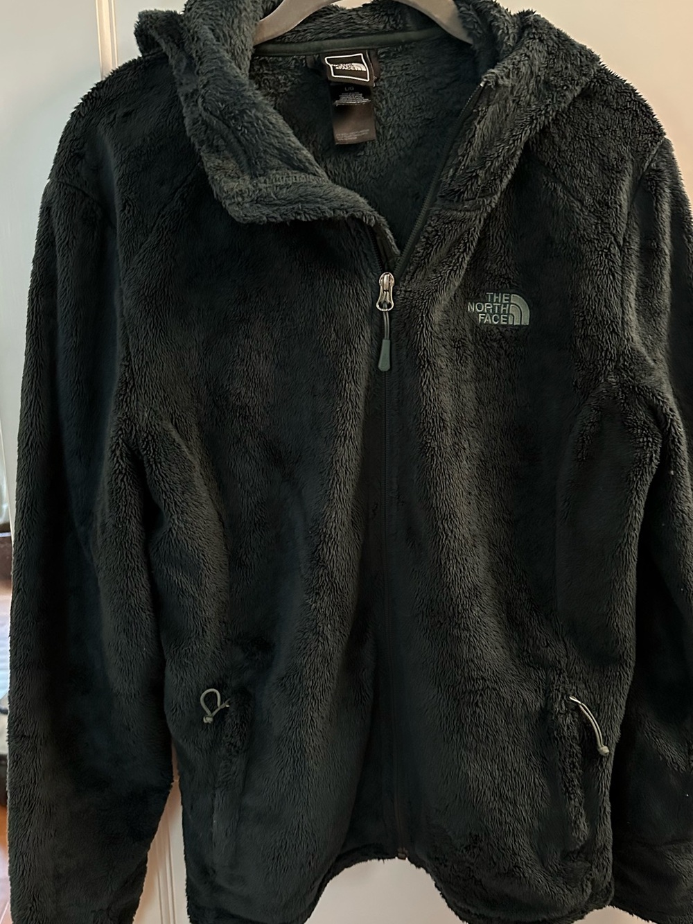 The North Face Women’s Dark Green Plush Hooded Fleece Jacket